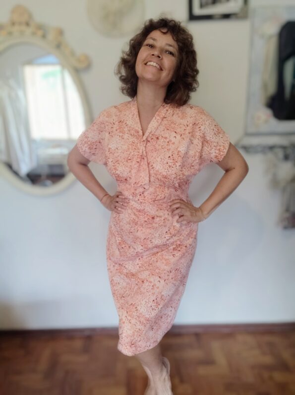 vestido vintage anos 70 de costureira..