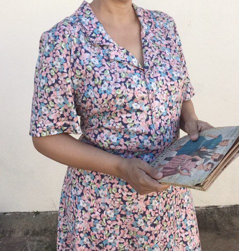 vestido vintage, vestido vintage estampado, vestido vintage acinturado, vestido vintage em algodão, sustentabilidade, brechó, brechó online, brechó vintage, marca burda,01
