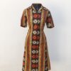 vestido vintage, vestido vintage estampado, vestido vintage acinturado, vestido vintage em algodão, sustentabilidade, brechó, brechó online, brechó vintage, vestido anos 70, 1970,1970`s, laranja, girassol, 6