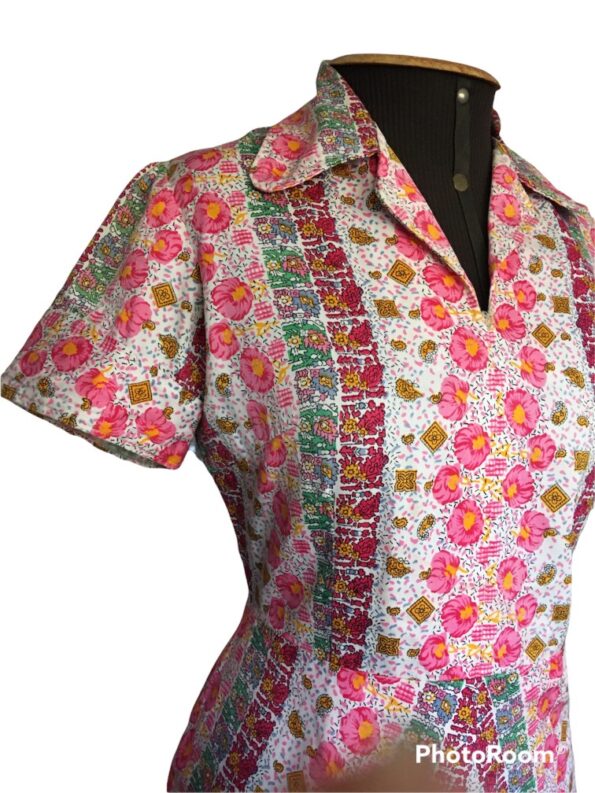 vestido vintage rosa neon, vestido vintage de costureira, vestido vintage anos 60, 1960`s, vestido vintage, boutique vintage,01