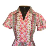vestido vintage rosa neon, vestido vintage de costureira, vestido vintage anos 60, 1960`s, vestido vintage, boutique vintage