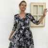 vestido ladylike floral preto, vestido retrô, vestido anos 50, 02