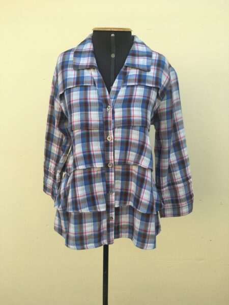 camisa retrô xadrez, camisa xadrez, camisa em algodão, brechó vintage, brecho online,1