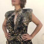 vestido vintage, vestido anos 80, vestido em lã, vestido animal print, 1980,2