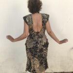 vestido vintage, vestido anos 80, vestido em lã, vestido animal print, 1980,2