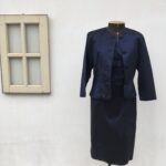 vestido vintage anos 60 azul marinho ………..