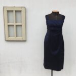 vestido vintage anos 60 azul marinho ………..