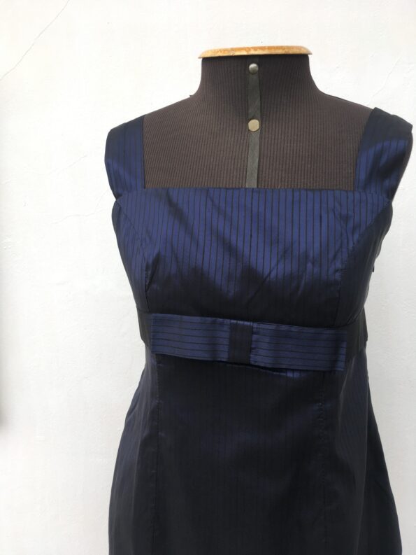 vestido vintage anos 60 azul marinho