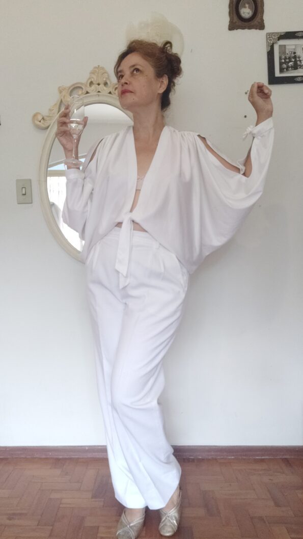 blusa vintage anos 70 branca