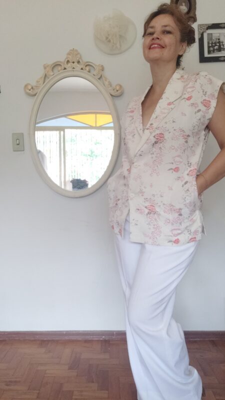 Blusa Vintage em linho original anos 80