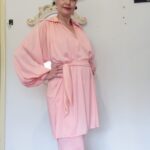 conjunto vintage anos 70 rosa
