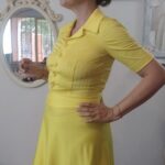 vestido vintage anos 70 amarelo;.,