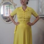 vestido vintage anos 70 amarelo;.,