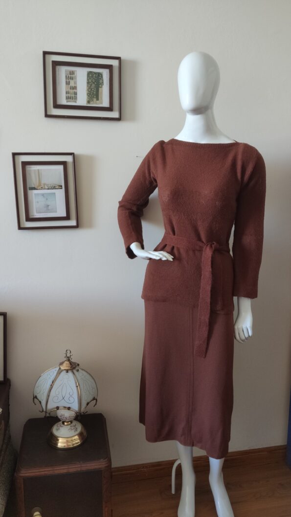 conjunto vintage em lã anos 70 ;