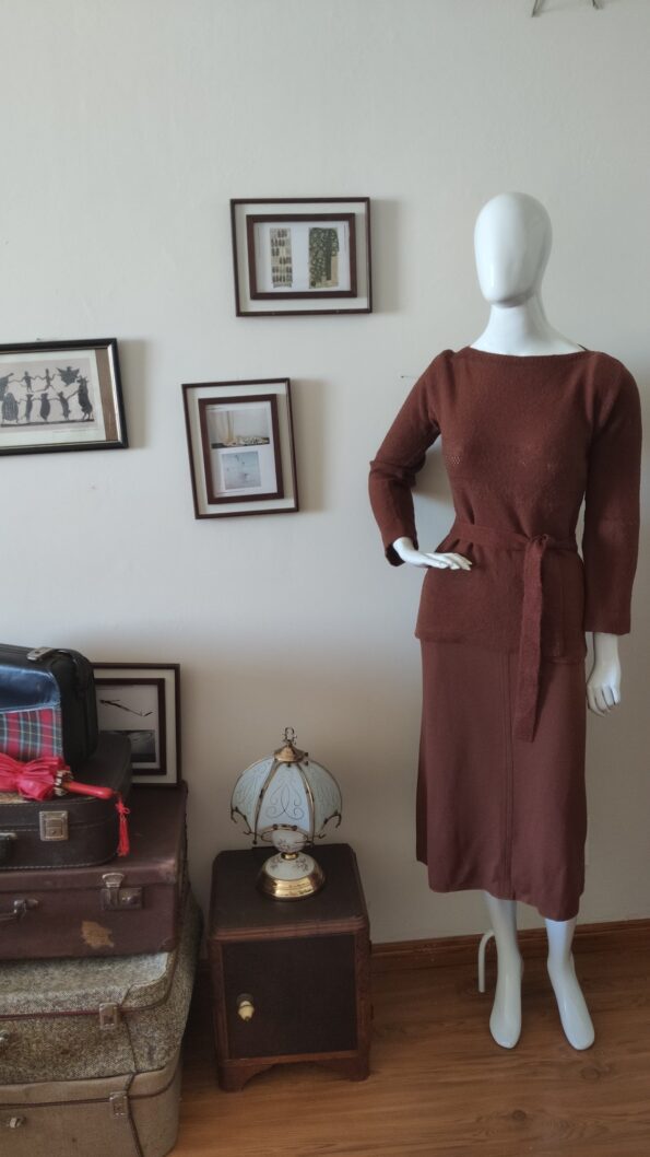 conjunto vintage em lã anos 70e