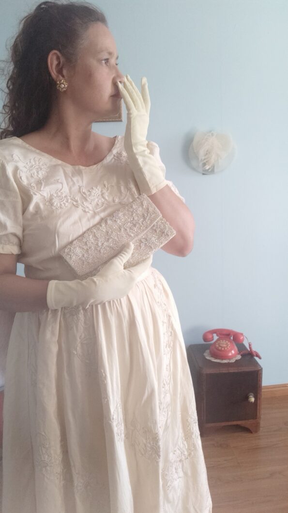 vestido em seda anos 50 3