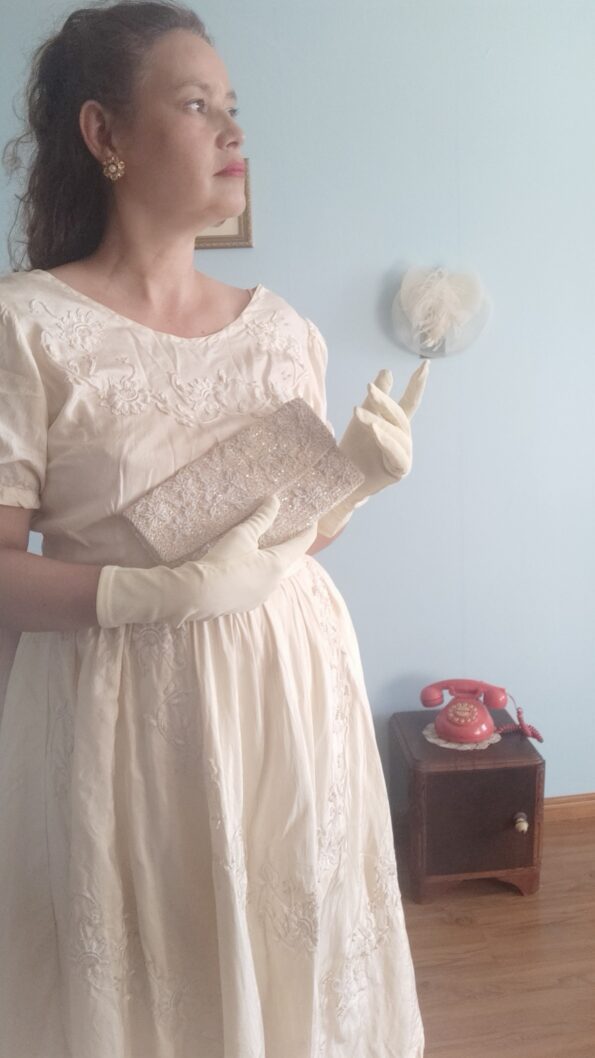 vestido em seda anos 50 4