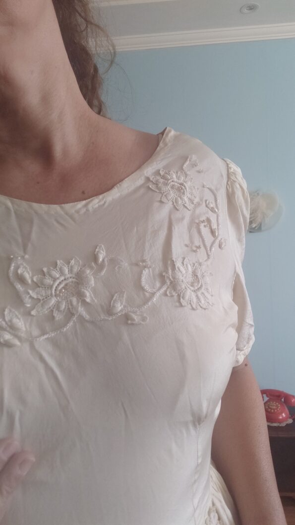 vestido em seda anos 50 9