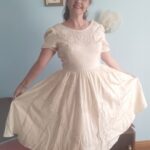 vestido em seda anos 50 b