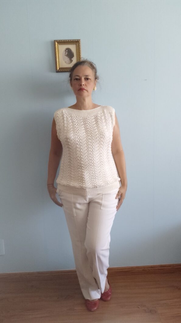 blusa vintage em tricô h