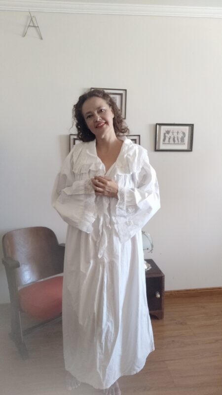 camisola vintage em algodão;