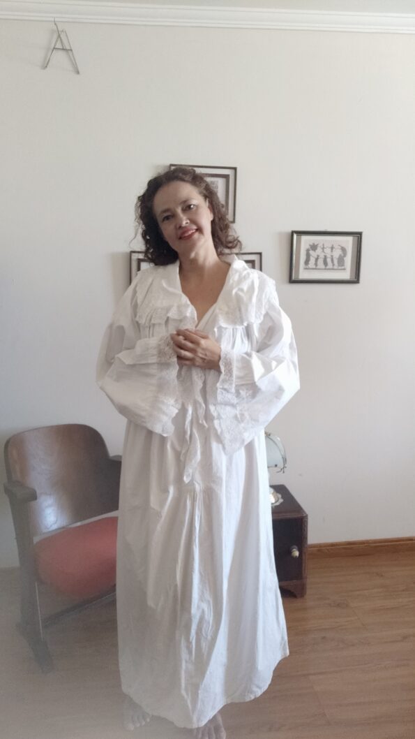 camisola vintage em algodão;