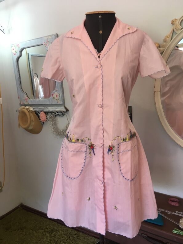 conjunto camisola e penhoar vintage bordado a