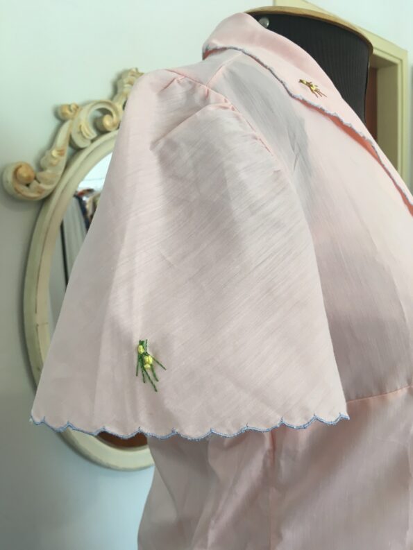 conjunto camisola e penhoar vintage bordado t