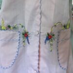 conjunto camisola e penhoar vintage bordado;.