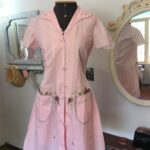 conjunto camisola e penhoar vintage bordado;.