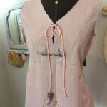 conjunto camisola e penhoar vintage bordado;.