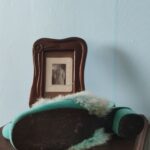 pantufa vintage azul .