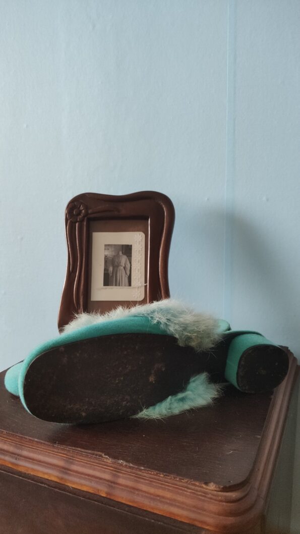 pantufa vintage azul c