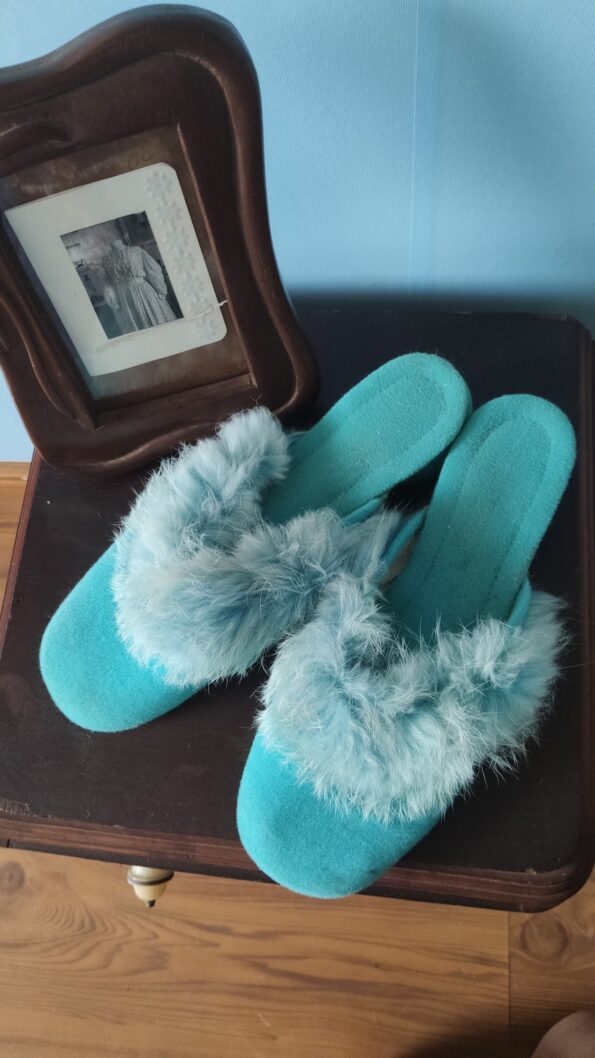 pantufa vintage azul d