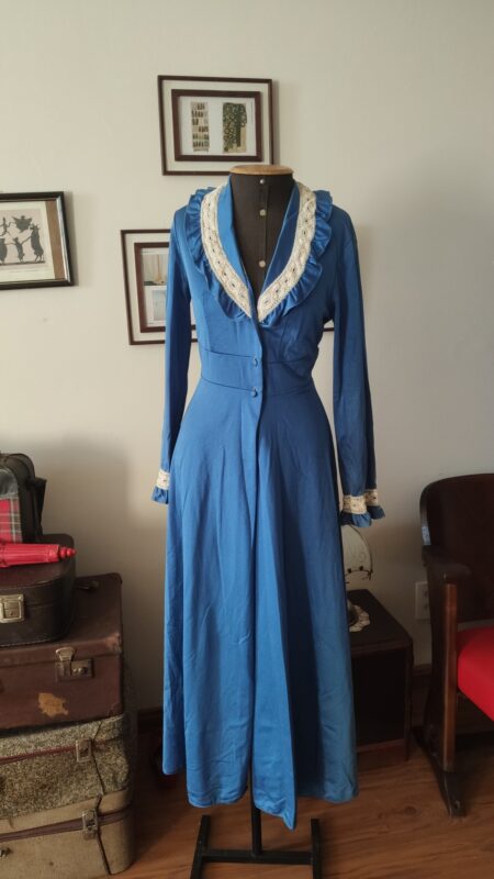 penhoar anos 70 azul