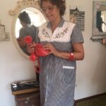 penhoar anos 80 azul,