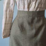 saia vintage em lã pied poule e