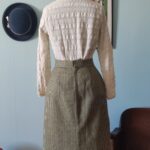 saia vintage em lã pied poule e