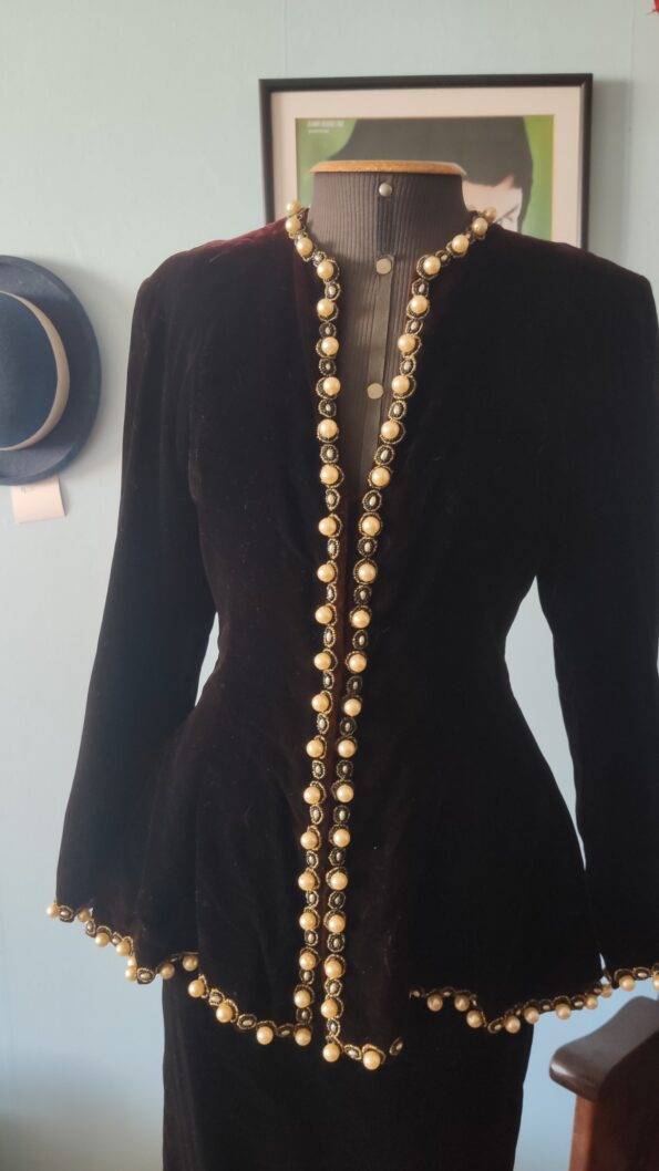 conjunto de festa vintage anos 80 veludo .