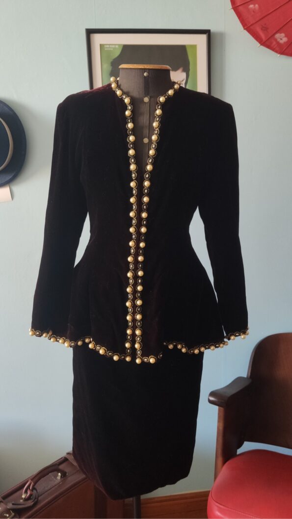 conjunto de festa vintage anos 80 veludo a
