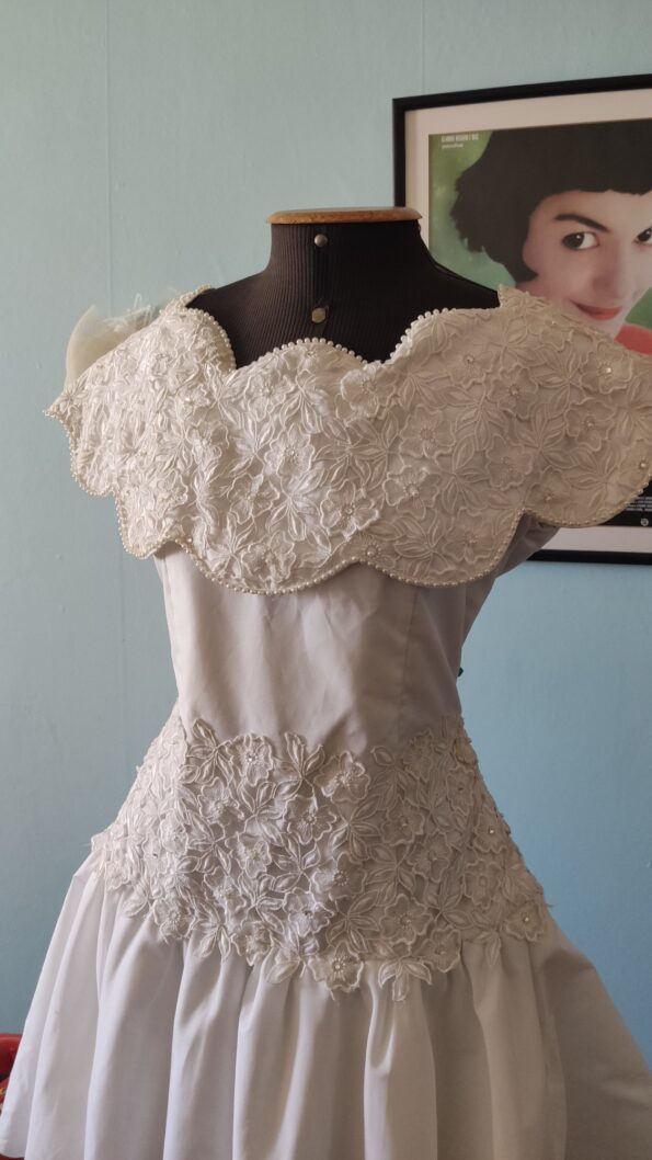 vestido vintage de debutante anos 80.