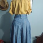 saia vintage anos 80 jeans .