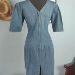 vestido vintage anos 80 jeans,