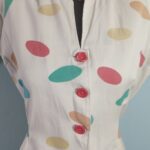 vestido vintage anos 80 bolas .