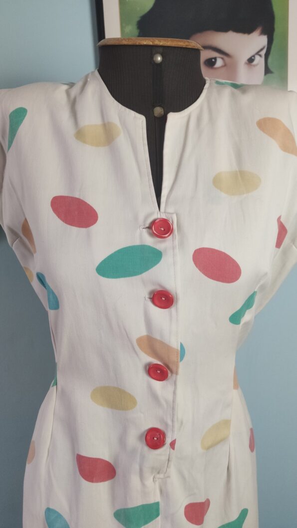 vestido vintage anos 80 bolas.
