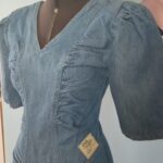 vestido vintage anos 80 jeans,