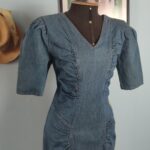 vestido vintage anos 80 jeans,