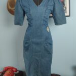 vestido vintage anos 80 jeans,